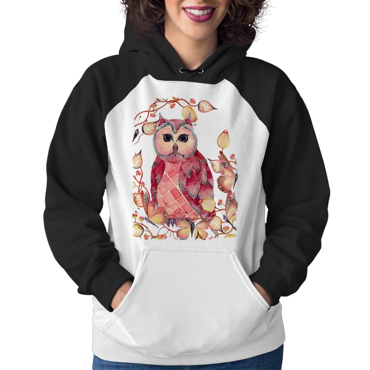 Moletom Feminino Coruja e Folhas
