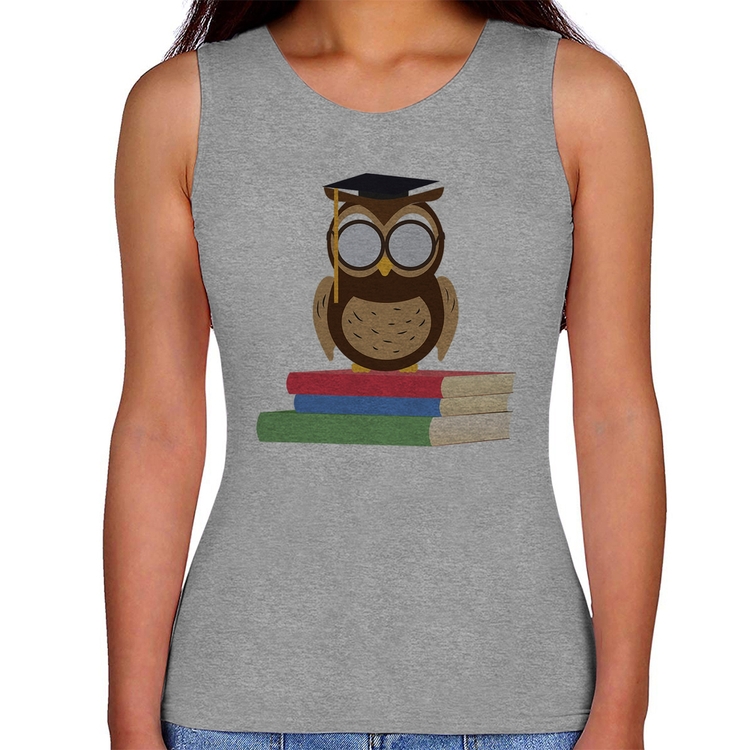 Regata Feminina Coruja Estudante - Cinza