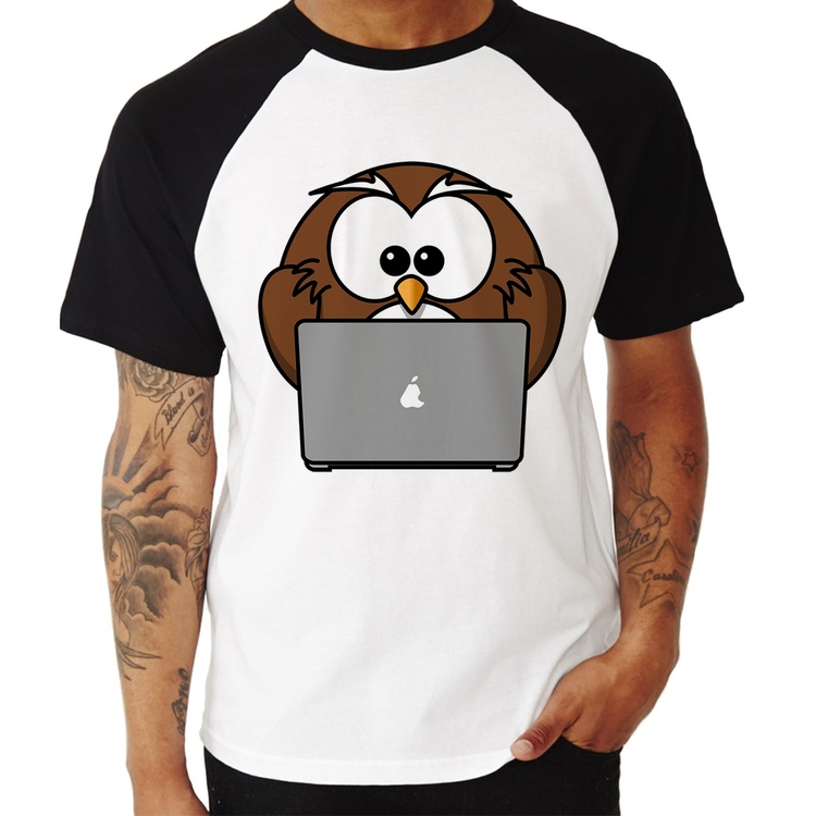 Camiseta Raglan Coruja Internauta