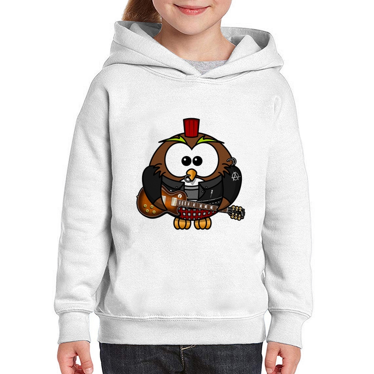 Moletom Infantil Coruja Rock Guitarra
