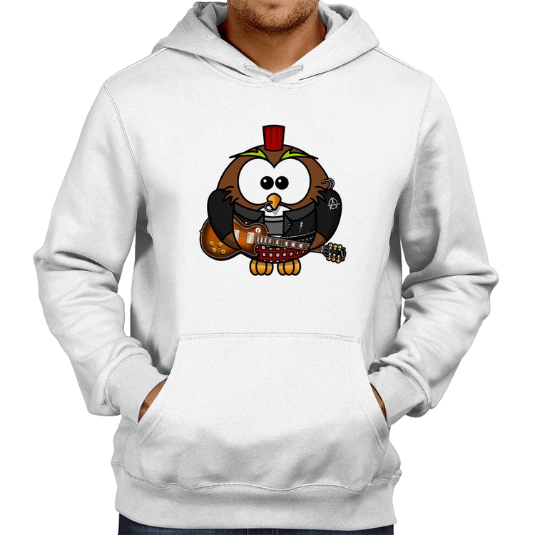 Moletom Coruja Rock Guitarra - Branco