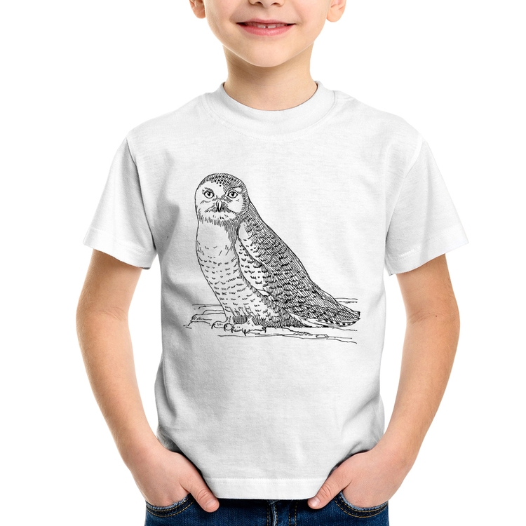Camiseta Infantil Coruja Traços