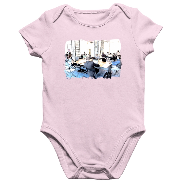 Body Bebê Algodão Coworking - Rosa Bebê