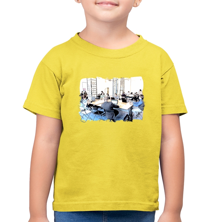 Camiseta Algodão Infantil Coworking - Amarelo Canário