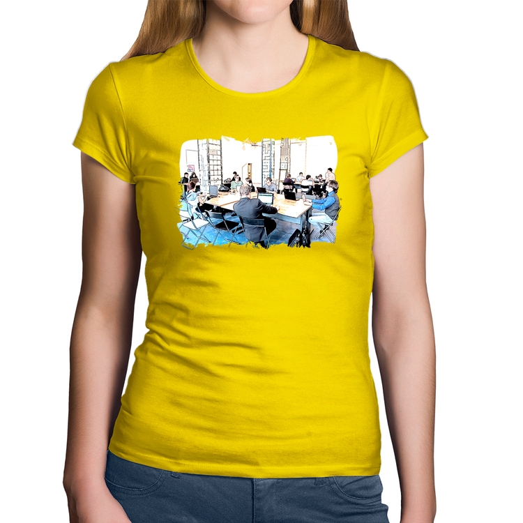 Baby Look Algodão Coworking - Amarela