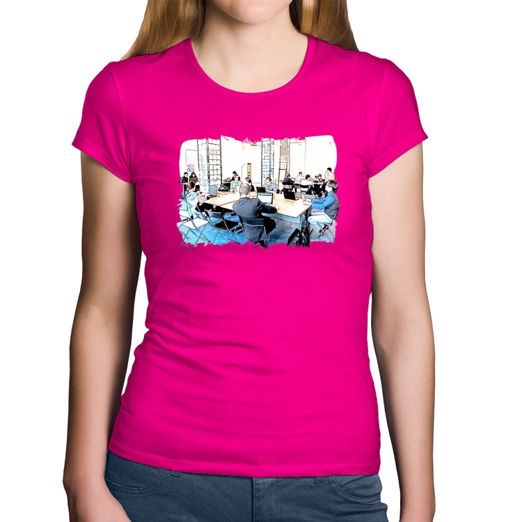 Baby Look Algodão Coworking - Rosa