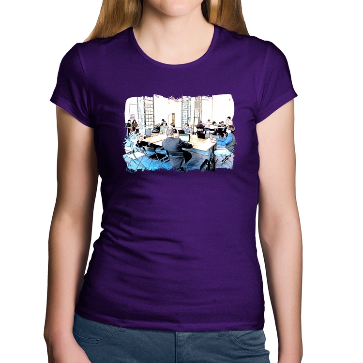 Baby Look Algodão Coworking - Roxa