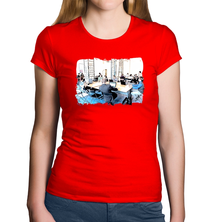 Baby Look Algodão Coworking - Vermelha