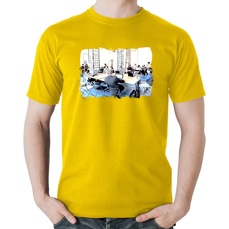 Camiseta Algodão Coworking - Amarela