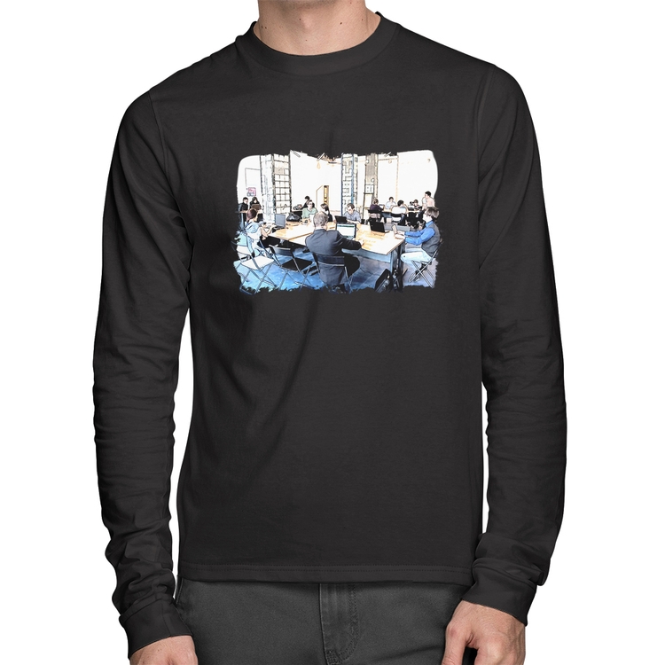 Camiseta Algodão Coworking Manga Longa