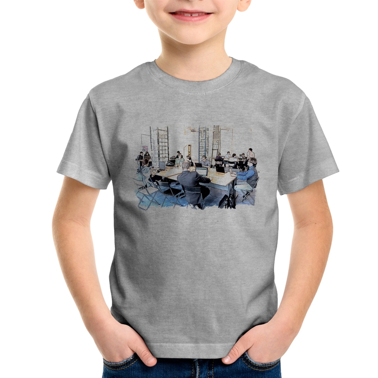 Camiseta Infantil Coworking - Cinza