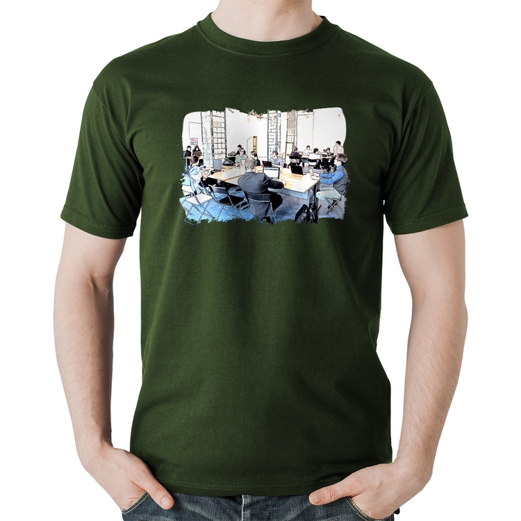 Camiseta Algodão Coworking - Musgo