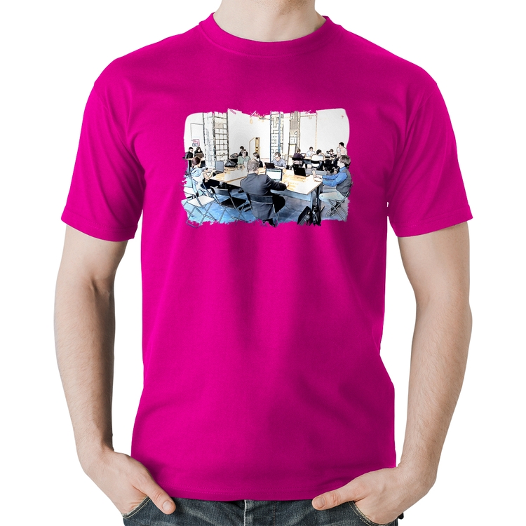 Camiseta Algodão Coworking - Rosa
