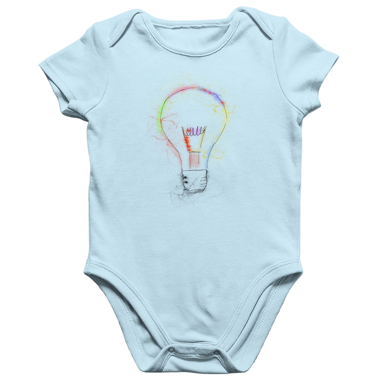 Body Bebê Algodão Creative Bulb - Azul Bebê