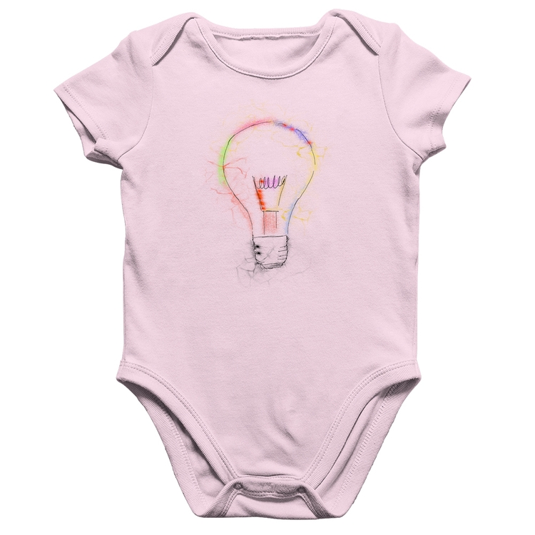Body Bebê Algodão Creative Bulb - Rosa Bebê