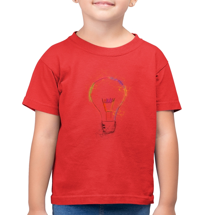 Camiseta Algodão Infantil Creative Bulb - Vermelha