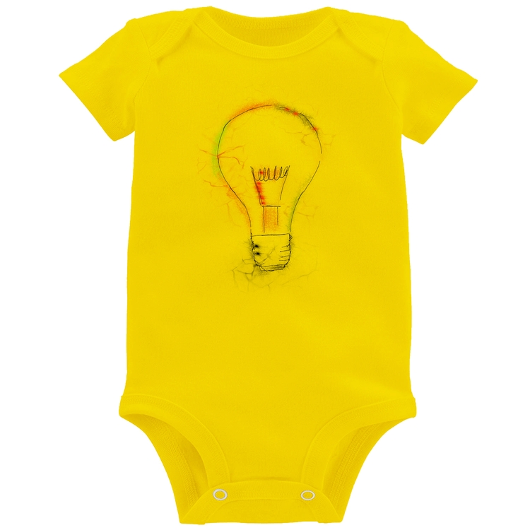 Body Bebê Creative Bulb - Amarelo