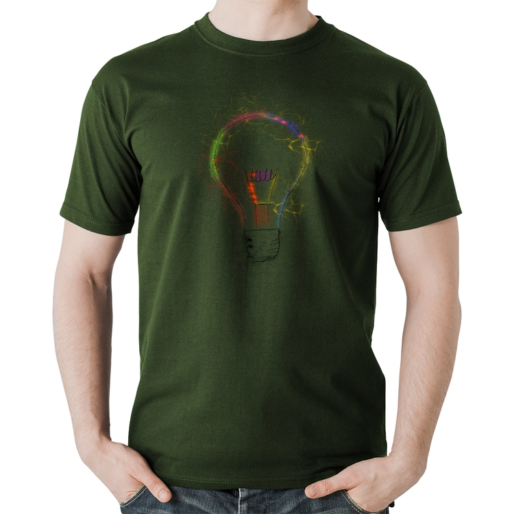 Camiseta Algodão Creative Bulb - Musgo