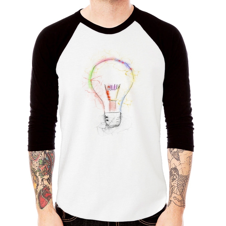 Camiseta Raglan Creative Bulb Manga 3/4
