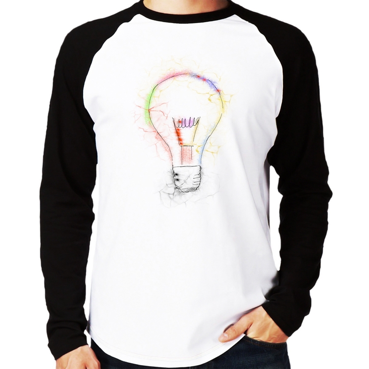 Camiseta Raglan Creative Bulb Manga Longa