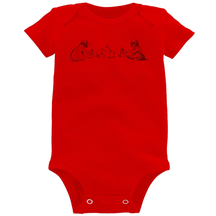 Body Bebê Crianças Brincando - Vermelho