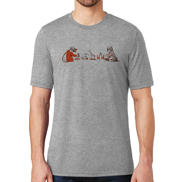 Camiseta Crianças Brincando - Cinza