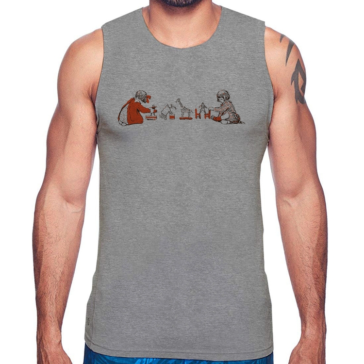 Regata Crianças Brincando - Cinza