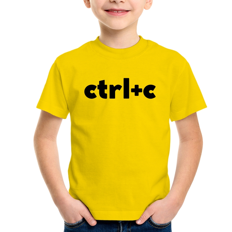 Camiseta Infantil Ctrl+C - Amarela
