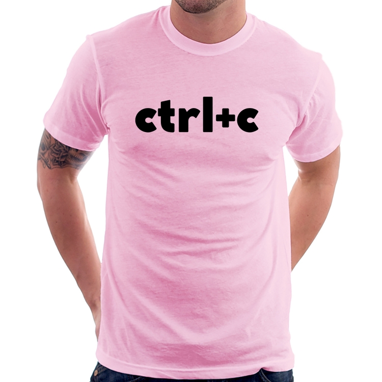 Camiseta Ctrl+C - Rosa Bebê