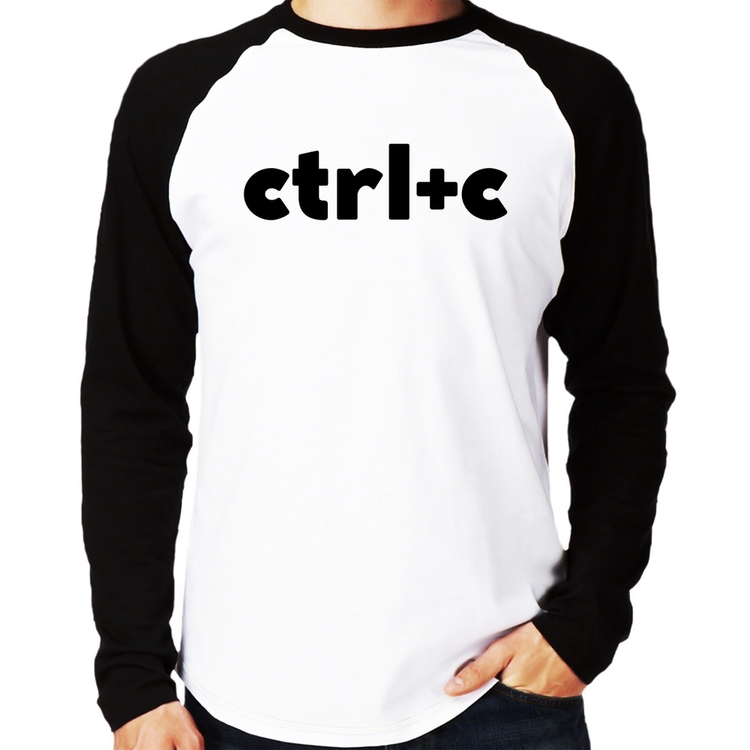 Camiseta Raglan Ctrl+C Manga Longa