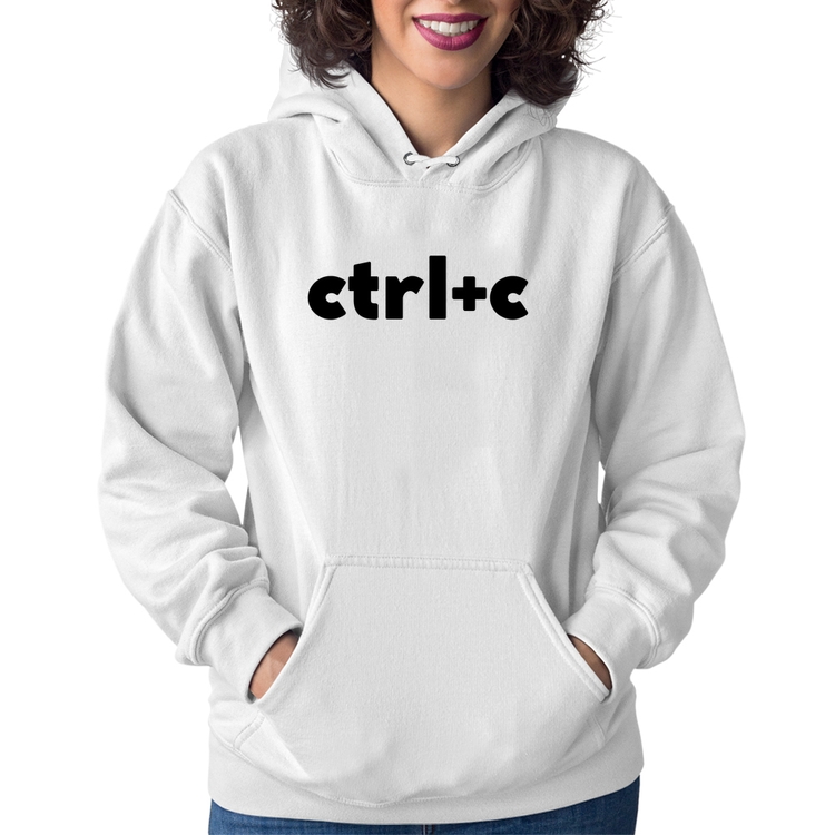 Moletom Feminino Ctrl+C - Branco