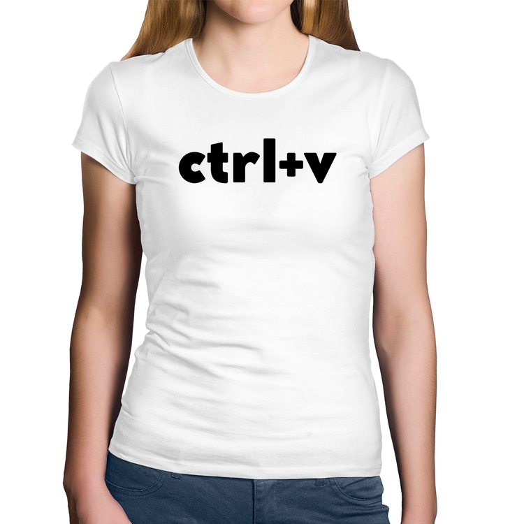 Baby Look Algodão Ctrl+V - Branca