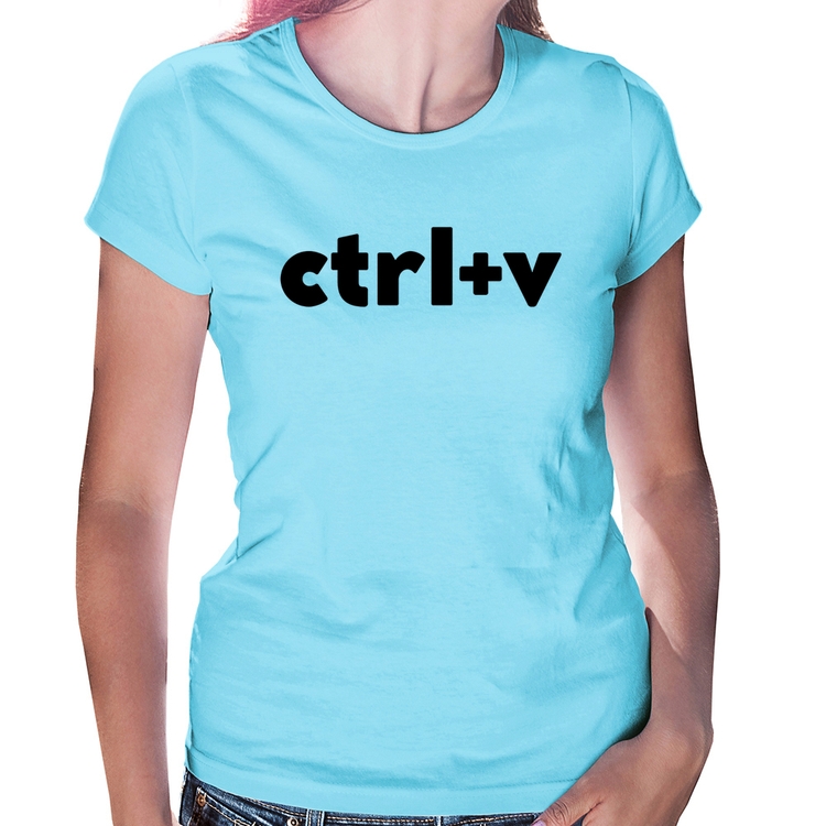 Baby Look Ctrl+V - Azul Bebê