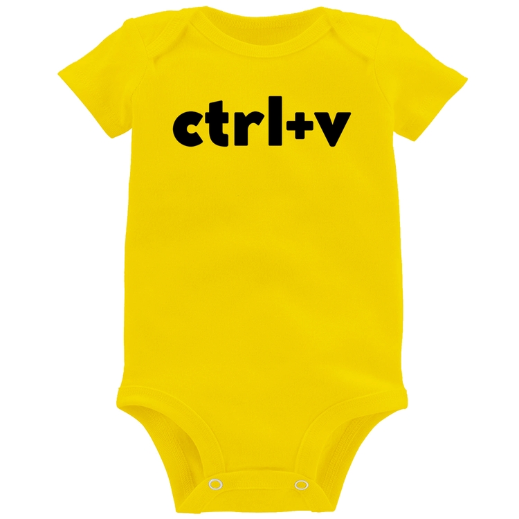 Body Bebê Ctrl+V - Amarelo