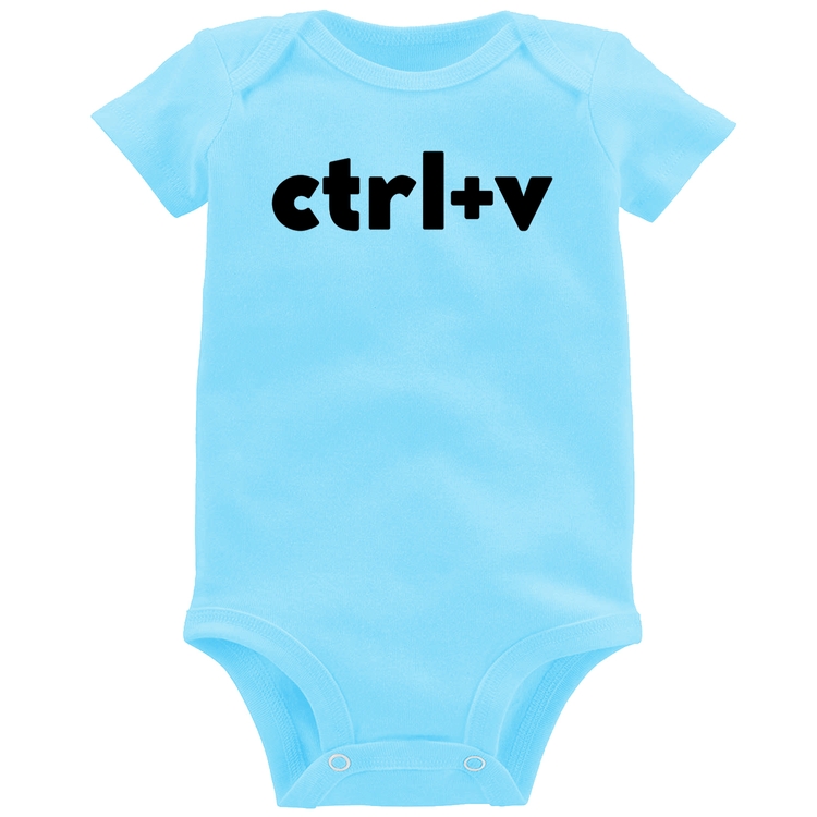 Body Bebê Ctrl+V - Azul Bebê
