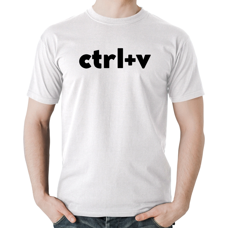 Camiseta Algodão Ctrl+V - Branca