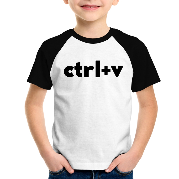 Camiseta Raglan Infantil Ctrl+V