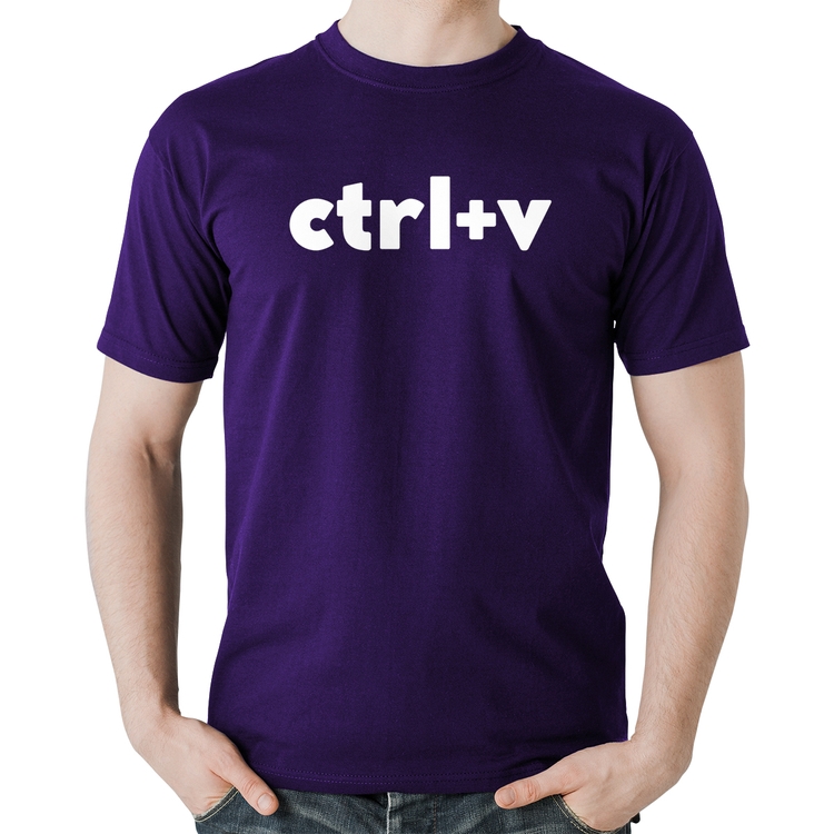 Camiseta Algodão Ctrl+V - Roxa
