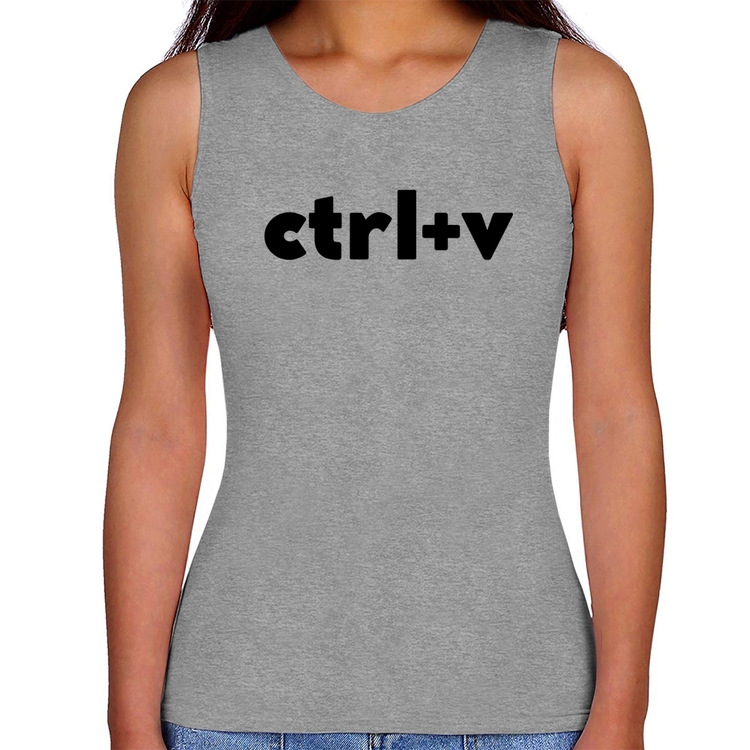 Regata Feminina Ctrl+V - Cinza