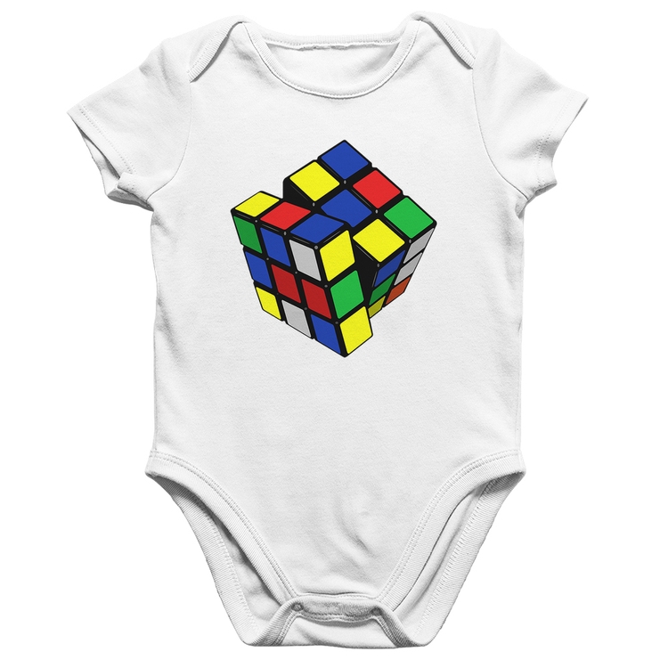 Body Bebê Algodão Cubo Mágico - Branco