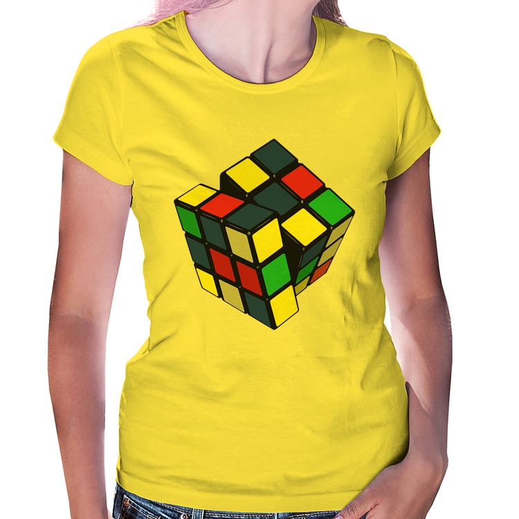 Baby Look Cubo Mágico - Amarela