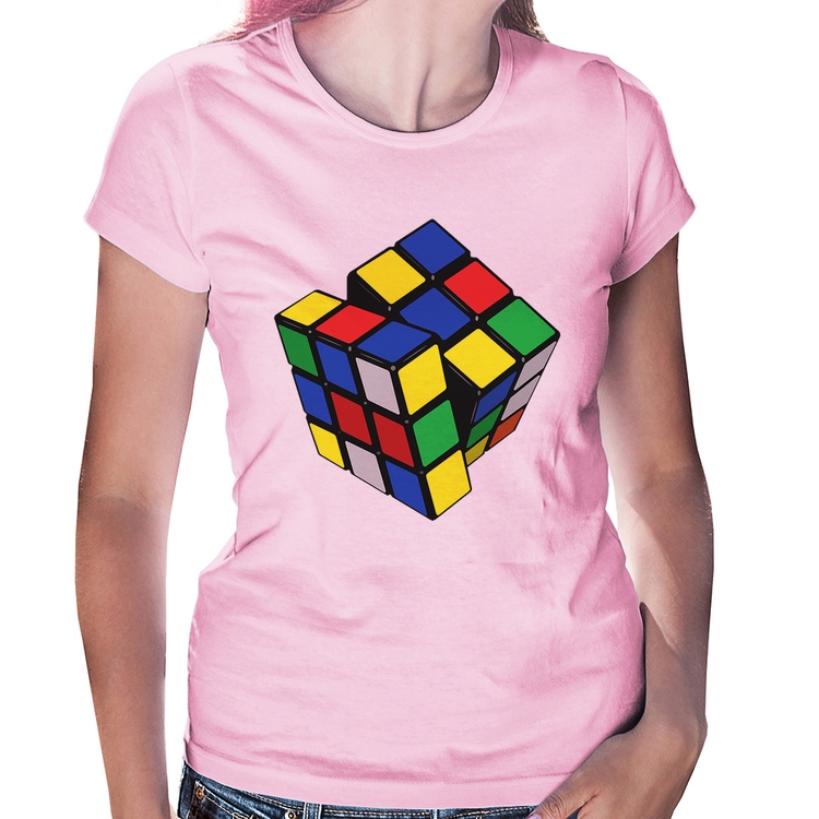 Baby Look Cubo Mágico - Rosa Bebê