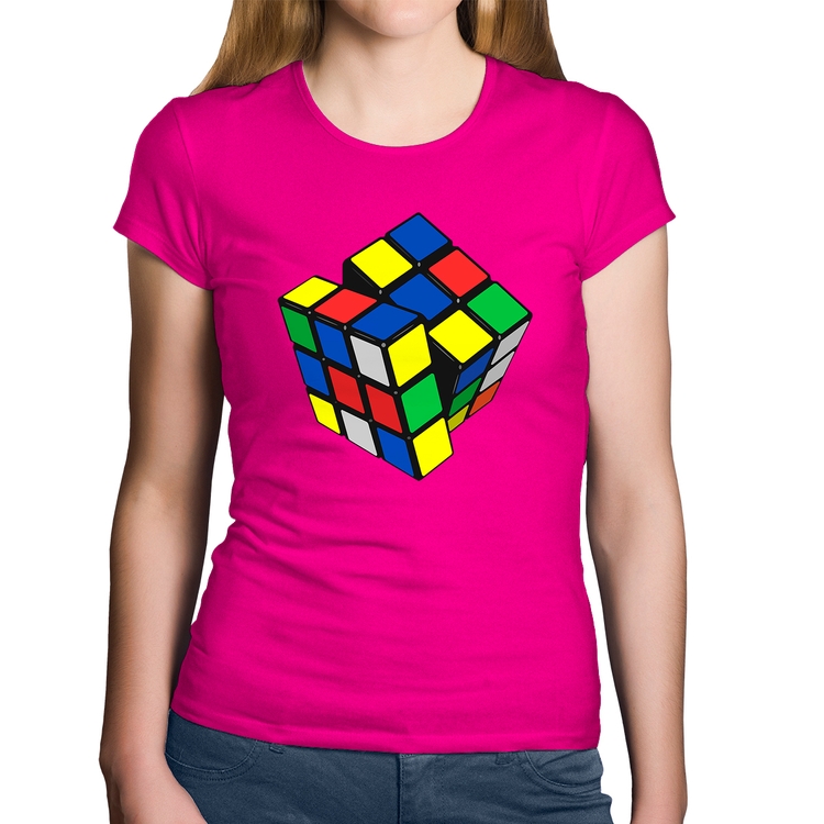 Baby Look Algodão Cubo Mágico - Rosa