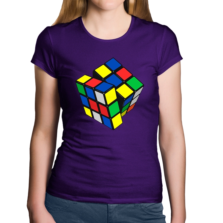 Baby Look Algodão Cubo Mágico - Roxa