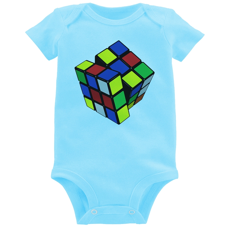 Body Bebê Cubo Mágico - Azul Bebê