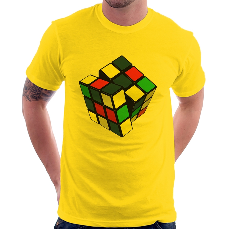 Camiseta Cubo Mágico - Amarela