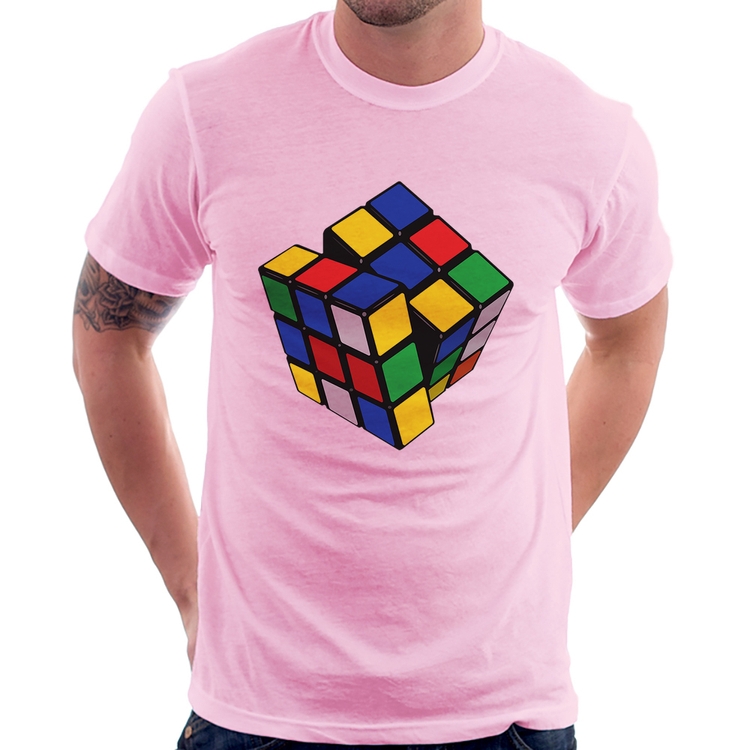 Camiseta Cubo Mágico - Rosa Bebê
