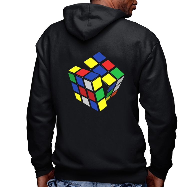 Blusa Moletom Cubo Mágico Masculina com Capuz e Zíper