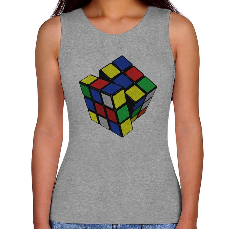 Regata Feminina Cubo Mágico - Cinza