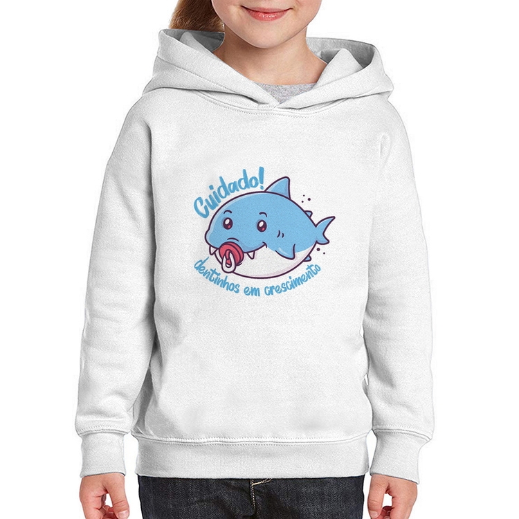 Moletom Infantil Cuidado! Dentinhos em crescimento (Azul)